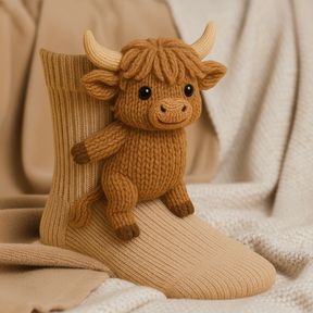 Meias Divertidas com Design de Bichinhos Fofos em Tricô