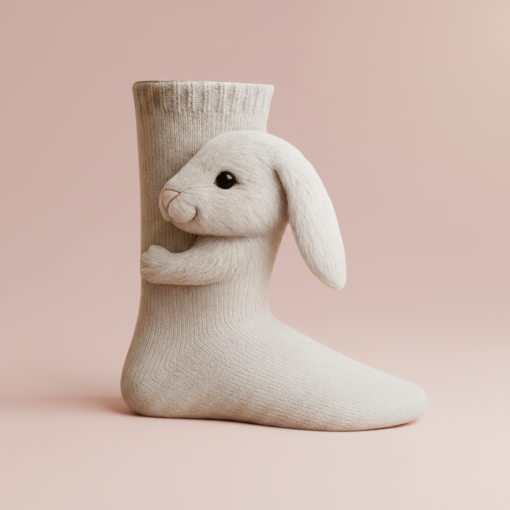 Meias Divertidas com Design de Bichinhos Fofos em Tricô