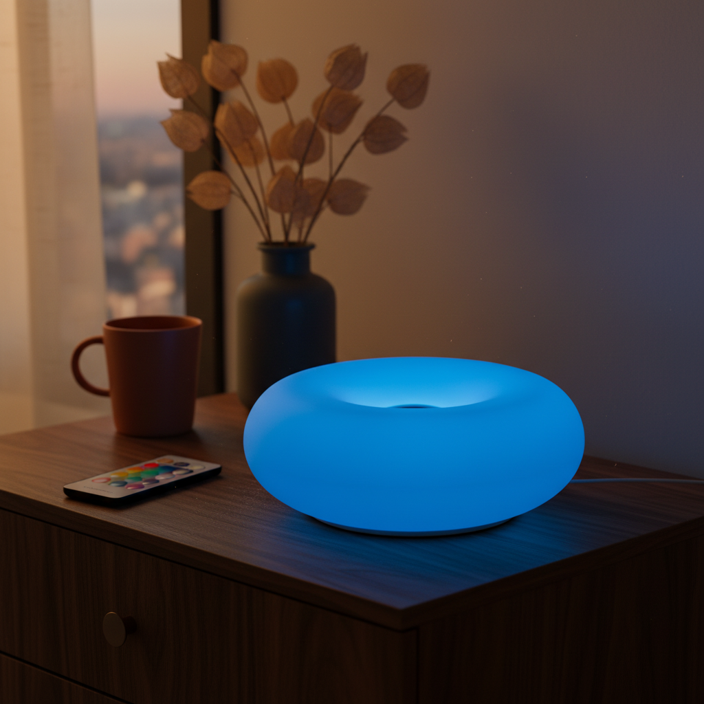 Minimalist donut lamp for modern home decor