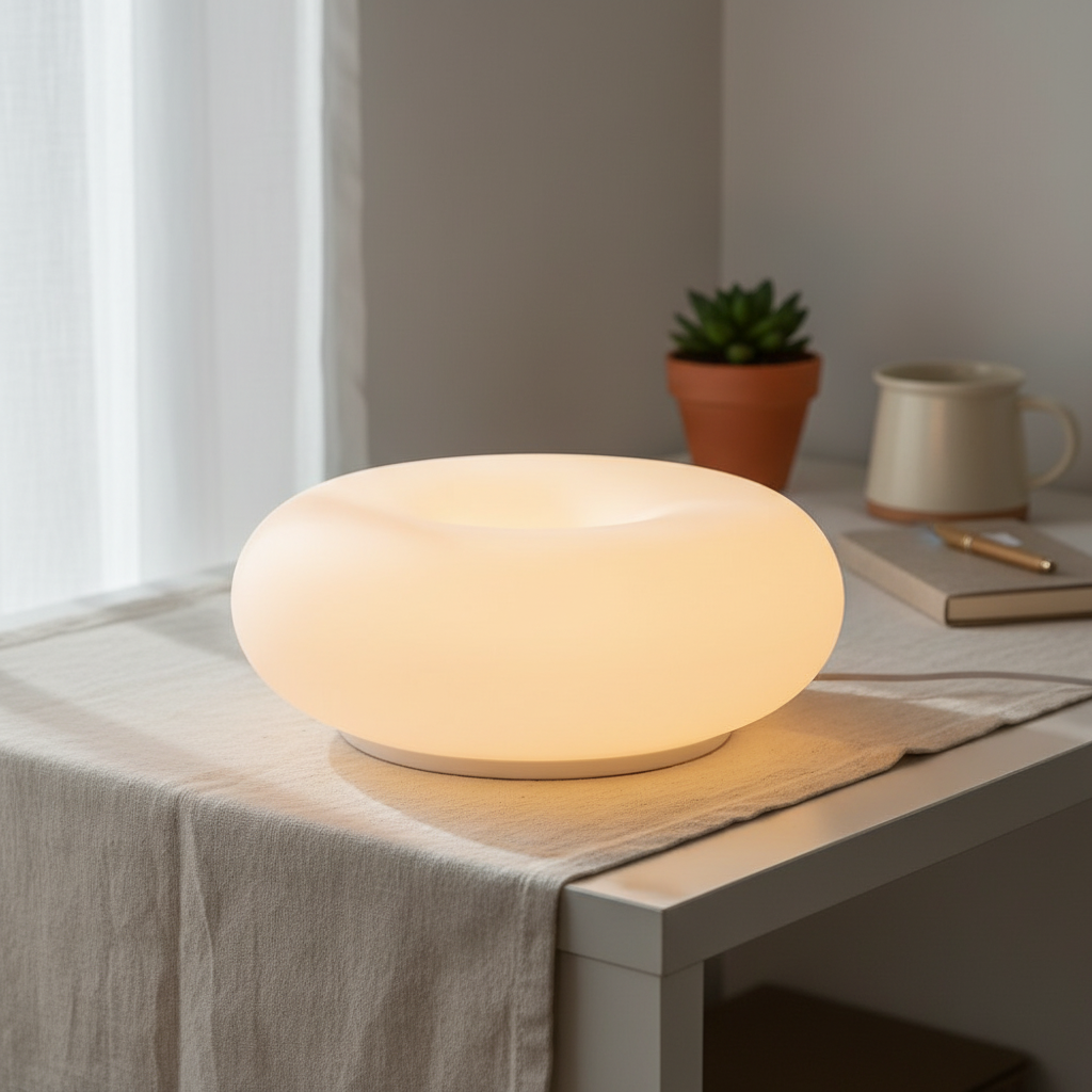 USB powered donut table lamp for desk or nightstand