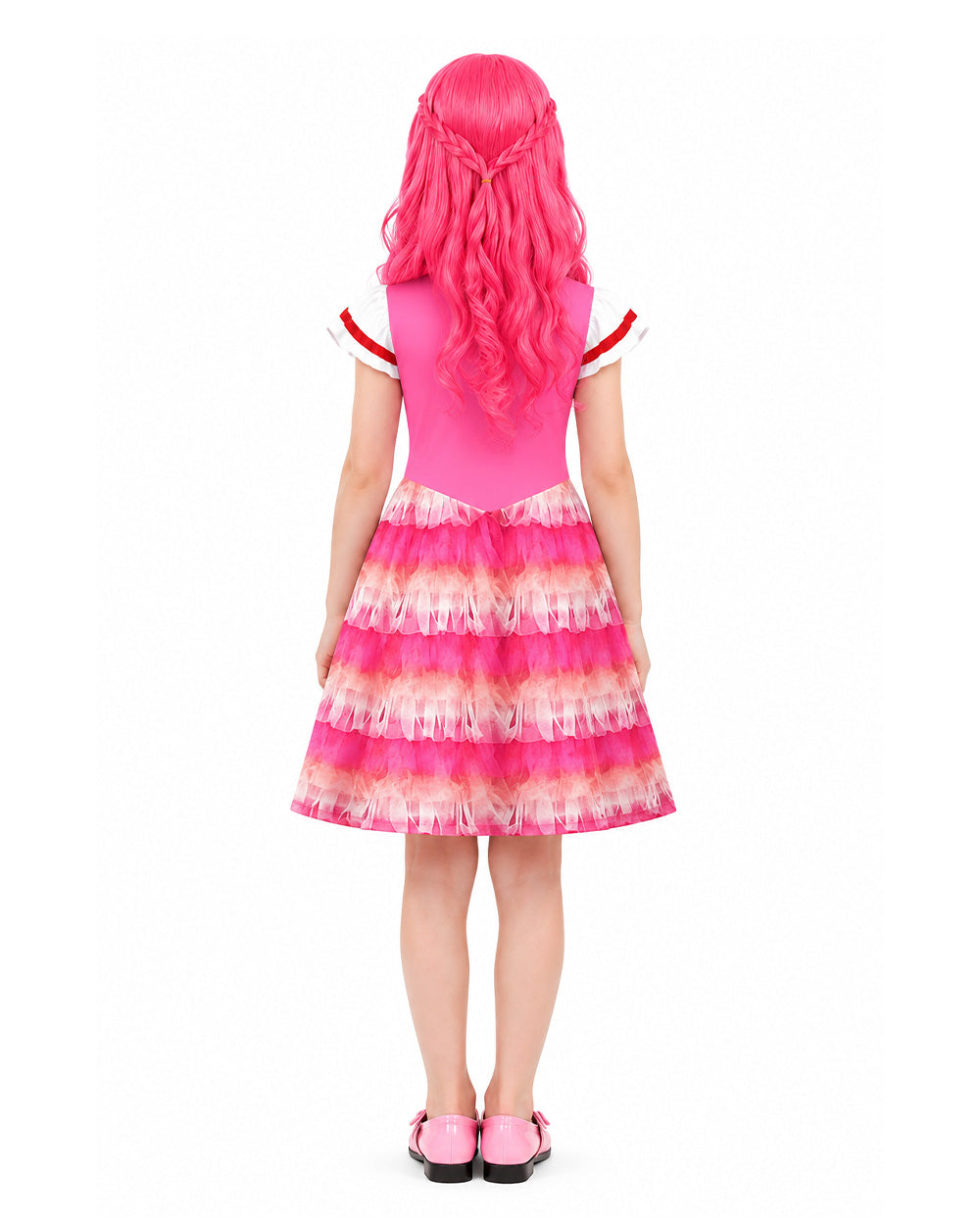 Conjunto de Vestido de Princesa Rosa e Bolsa Transversal Infantil