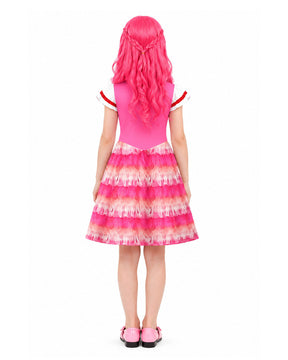 Conjunto de Vestido de Princesa Rosa e Bolsa Transversal Infantil