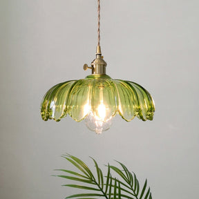 Luminária Pendente de Flores Vintage | Lustre de Vidro Colorido