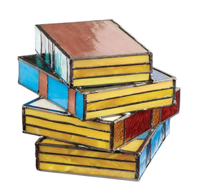Luminária de Livro em Vitral | Iluminação Artística Artesanal