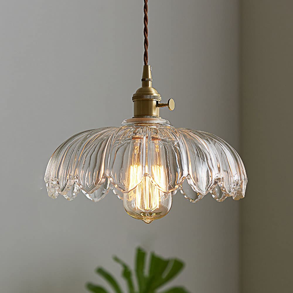 Luminária Pendente de Flores Vintage | Lustre de Vidro Colorido