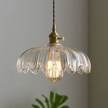 Luminária Pendente de Flores Vintage | Lustre de Vidro Colorido