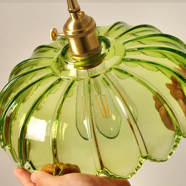 Luminária Pendente de Flores Vintage | Lustre de Vidro Colorido
