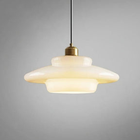 Pendente de Vidro Branco | Elegância Moderna de Meados do Século