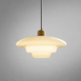 Pendente de Vidro Branco | Elegância Moderna de Meados do Século