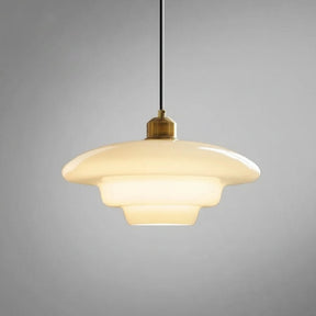 Pendente de Vidro Branco | Elegância Moderna de Meados do Século