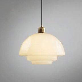 Pendente de Vidro Branco | Elegância Moderna de Meados do Século