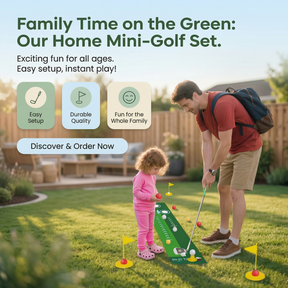 Tapete de Golfe com Taco Ajustável Conjunto para Jogos em Ambientes Internos