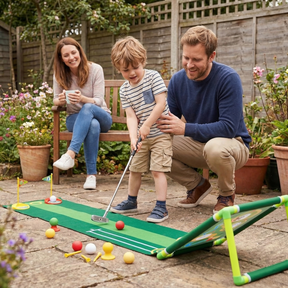 Tapete de Golfe com Taco Ajustável Conjunto para Jogos em Ambientes Internos
