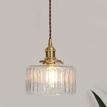 Luminária Pendente de Vidro Verde com Altura Ajustável
