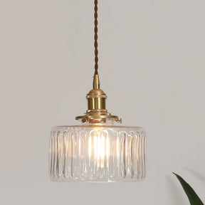 Luminária Pendente de Vidro Verde com Altura Ajustável