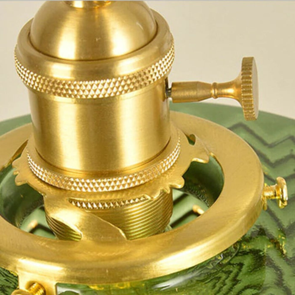 Luminária Pendente de Vidro Verde com Altura Ajustável