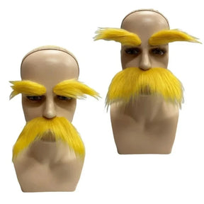 Conjunto de Bigode e Sobrancelhas Adesivas para Fantasia de Halloween