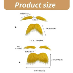Adhesive Mustache and Eyebrow Costume Set