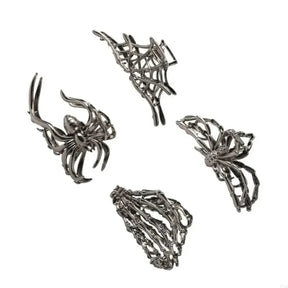 4-Piece Halloween Spider and Bat Hair Clip Set