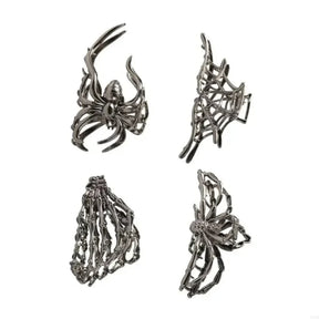 4-Piece Halloween Spider and Bat Hair Clip Set