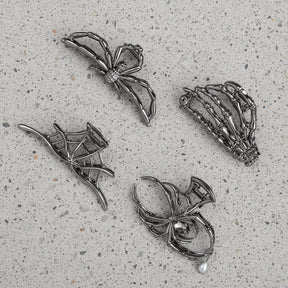 4-Piece Halloween Spider and Bat Hair Clip Set