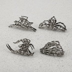 4-Piece Halloween Spider and Bat Hair Clip Set