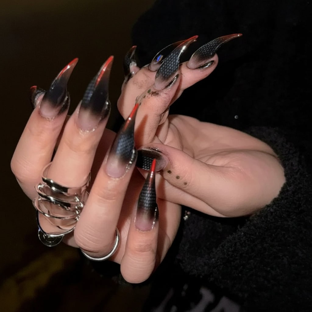 Acessórios de Halloween Unhas de Halloween Unhas Postiças Reutilizáveis