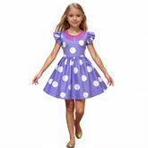 Fantasia de Halloween Infantil Vestido de Bolinhas com Babados para Festa