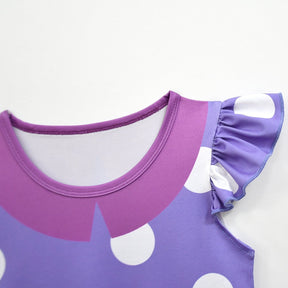Fantasia de Halloween Infantil Vestido de Bolinhas com Babados para Festa