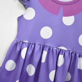 Fantasia de Halloween Infantil Vestido de Bolinhas com Babados para Festa