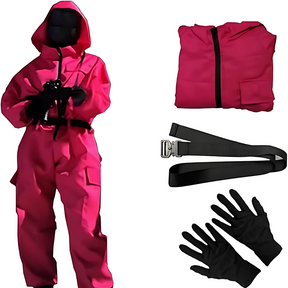 Conjunto de Fantasia de Halloween com Macacão com Capuz e Máscara