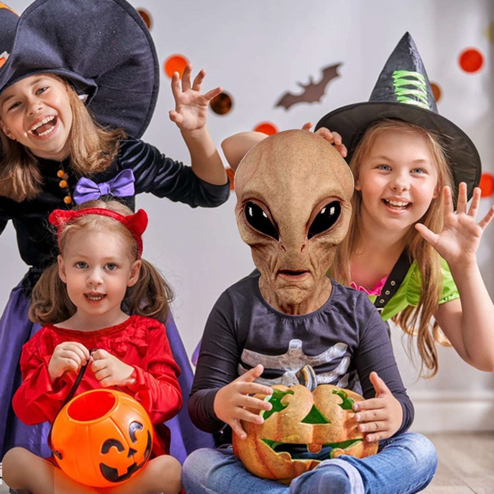 Fantasias de Halloween Máscara de Alienígena Festa Assustadora