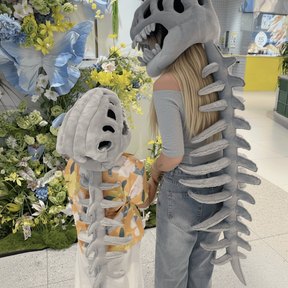 Fantasia de Halloween Esqueleto de Dinossauro de Pelúcia Roupa de Festa Infantil