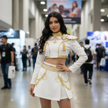 Conjunto de Fantasia de Dança Dourada para Meninas para o Halloween