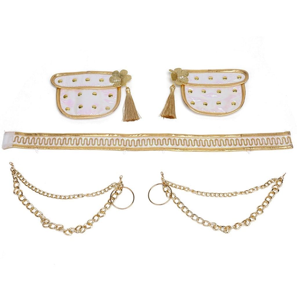 Conjunto de Fantasia de Dança Dourada para Meninas para o Halloween