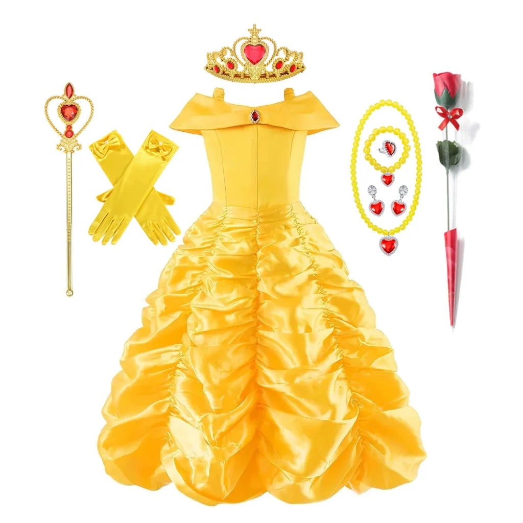 Fantasia de Halloween Infantil Vestido de Princesa Luxo