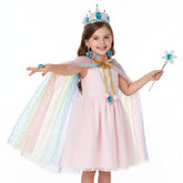 Conjunto de Acessórios de Capa de Princesa para Fantasia de Halloween Infantil Feminina