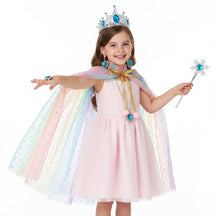 Conjunto de Acessórios de Capa de Princesa para Fantasia de Halloween Infantil Feminina