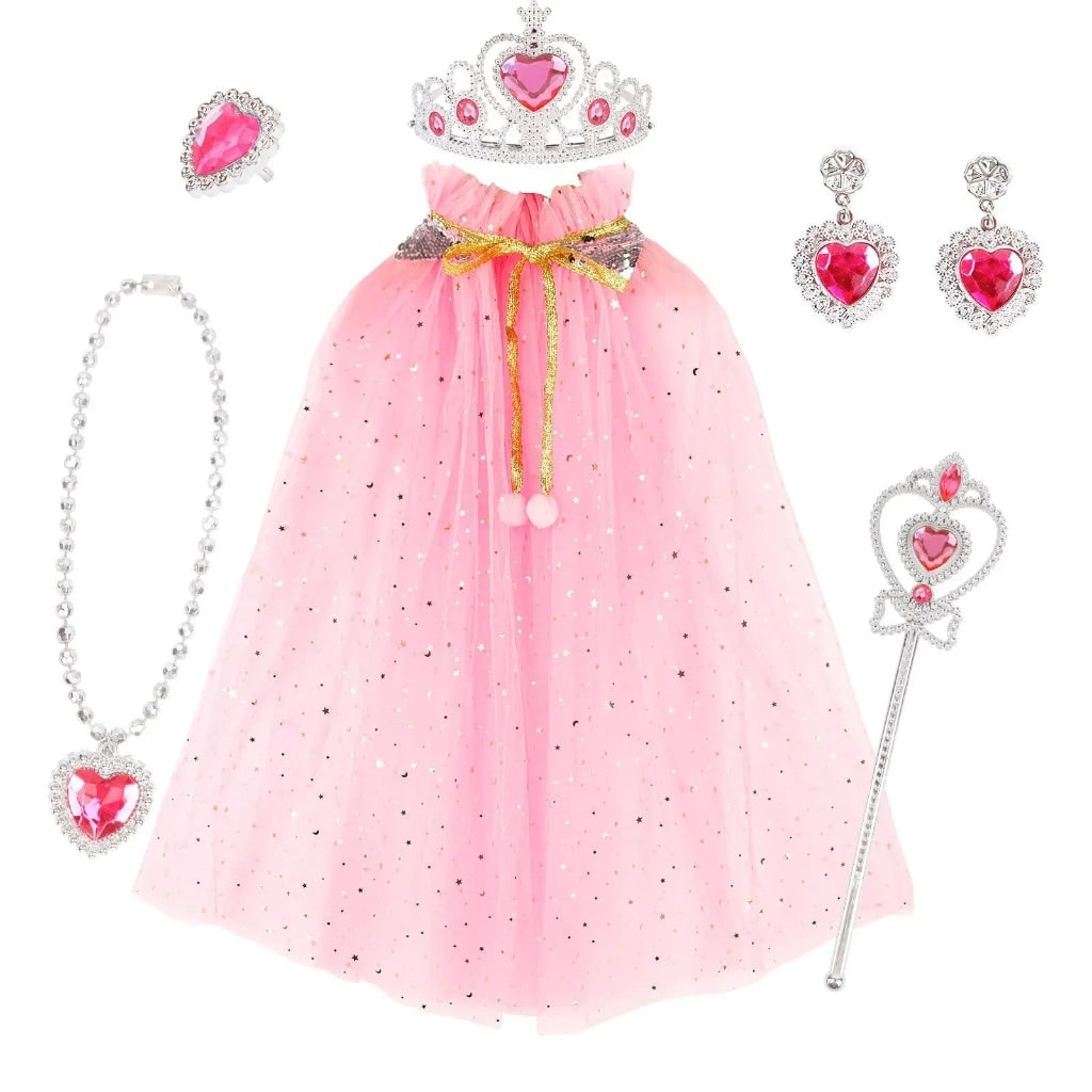 Conjunto de Acessórios de Capa de Princesa para Fantasia de Halloween Infantil Feminina