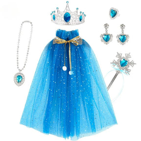 Conjunto de Acessórios de Capa de Princesa para Fantasia de Halloween Infantil Feminina