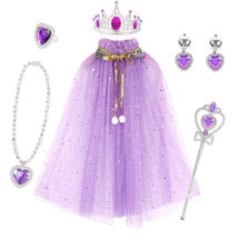 Conjunto de Acessórios de Capa de Princesa para Fantasia de Halloween Infantil Feminina