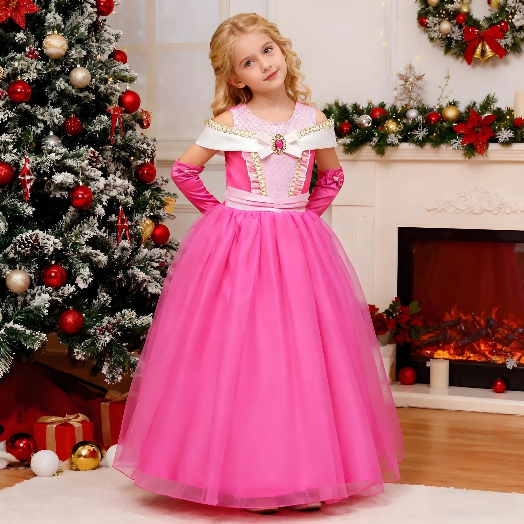 Vestido de Princesa para Festa de Halloween Infantil Feminino