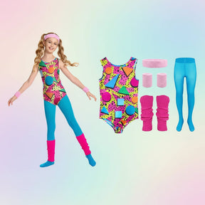 Conjunto de Fantasia de Halloween de Fitness Retrô para Meninas