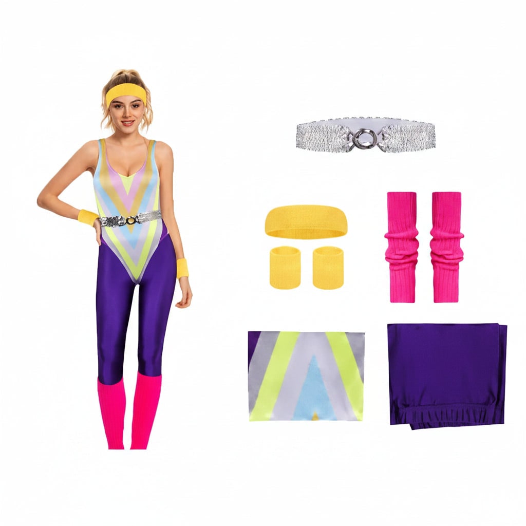 Conjunto de Fantasia de Halloween de Fitness Retrô para Meninas