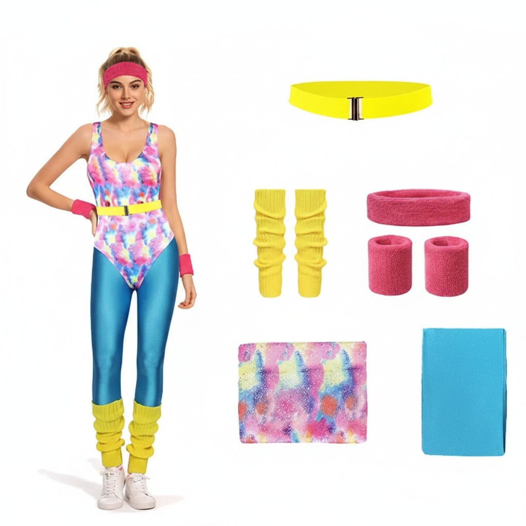 Conjunto de Fantasia de Halloween de Fitness Retrô para Meninas