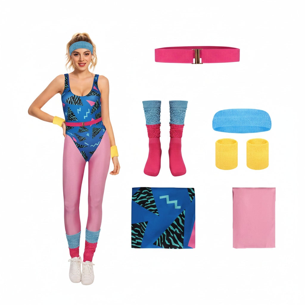 Conjunto de Fantasia de Halloween de Fitness Retrô para Meninas