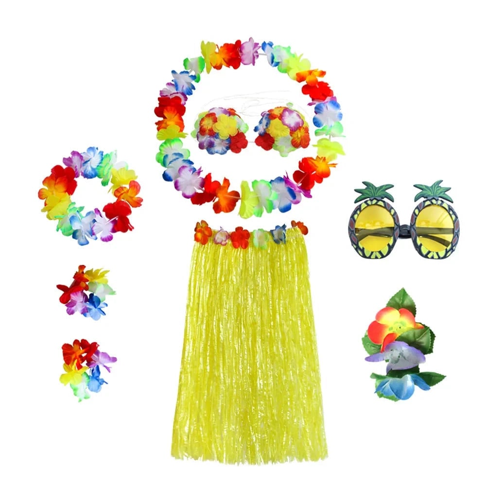 Conjunto de Fantasia Havaiana para Festa Hula de Halloween