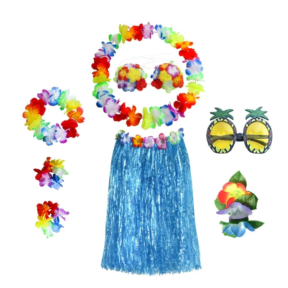 Conjunto de Fantasia Havaiana para Festa Hula de Halloween