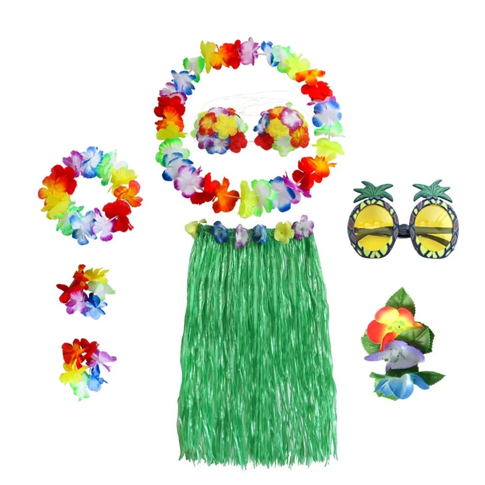 Conjunto de Fantasia Havaiana para Festa Hula de Halloween
