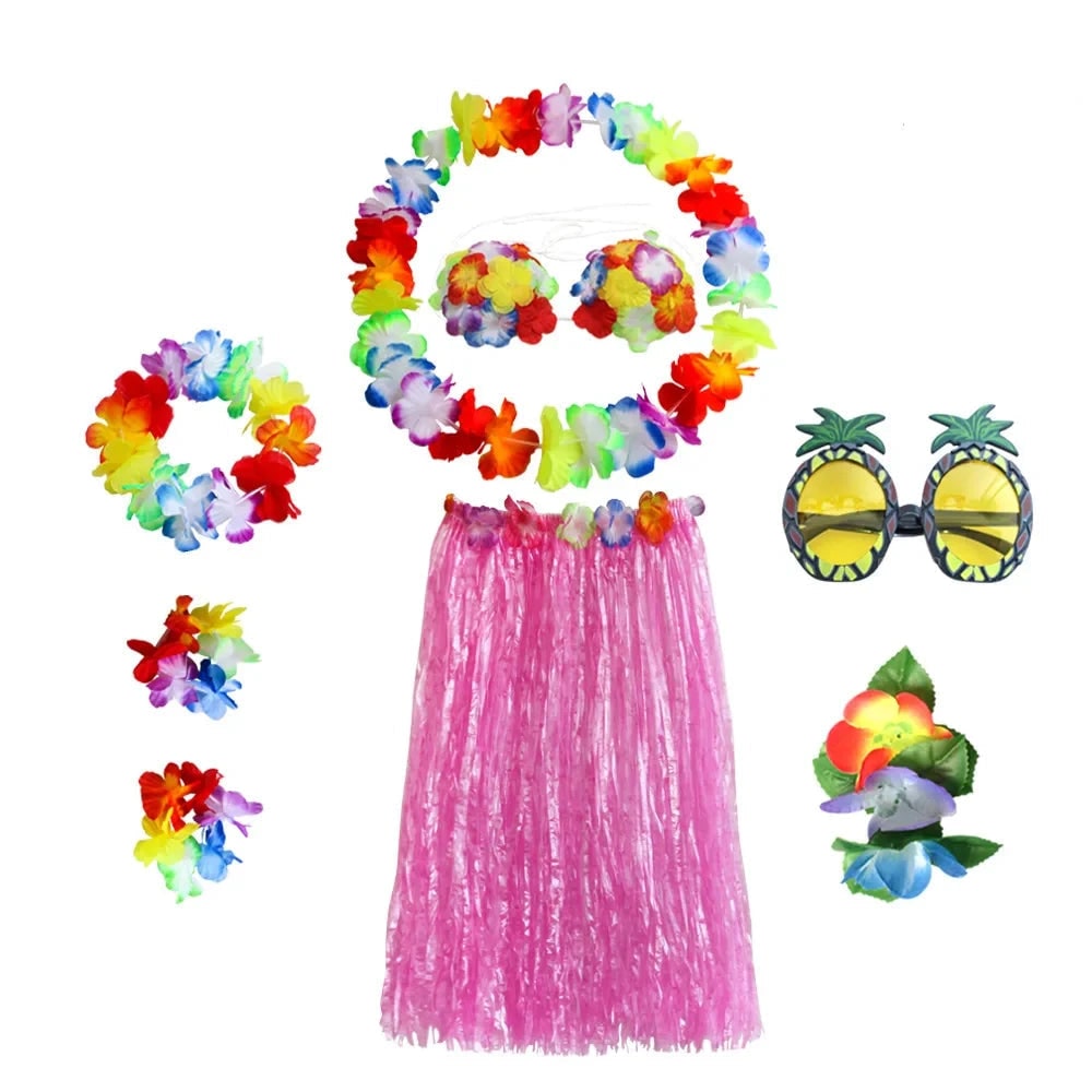 Conjunto de Fantasia Havaiana para Festa Hula de Halloween